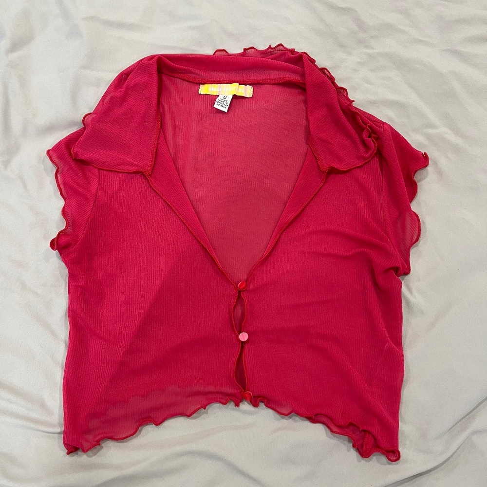 pink Urban Outfitters mesh blouse(size medium)